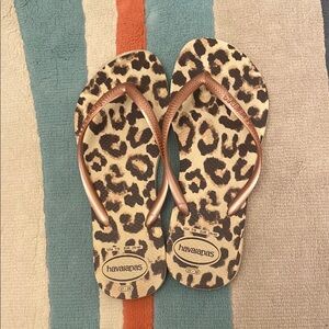 Havaianas Leopard Print Flip Flops